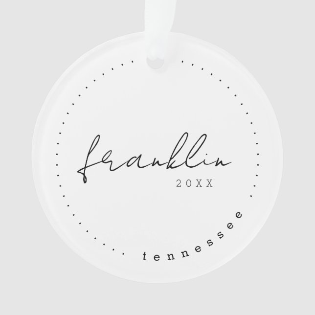 Franklin, Tennessee Travel United States Simple Ornament (Front)