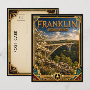 Franklin Tennessee Vintage Art Deco Golden Age Postcard