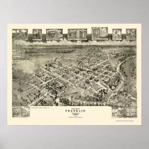 Franklin, VA Panoramic Map - 1907 Poster
