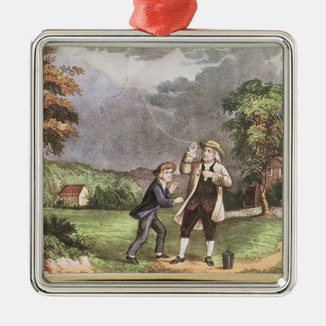 Franklin's experiment in electricity metal tree decoration (Front)