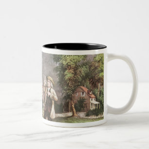 Franklin's experiment in electricity Two-Tone coffee mug