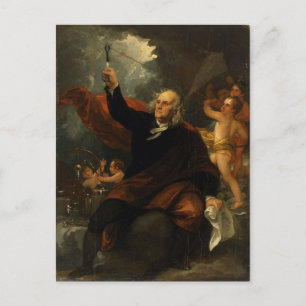 Franklin's Kite Experiment by Benjamin West Postcard