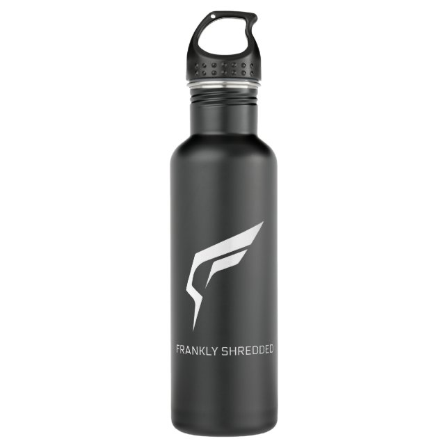 Frankly Shredded Water Bottle (black) (Front)