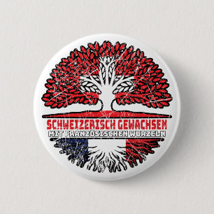 Frankreich Französch Schweizer Schweiz Baum 6 Cm Round Badge