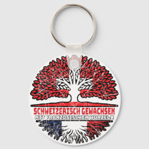 Frankreich Französch Schweizer Schweiz Baum Key Ring