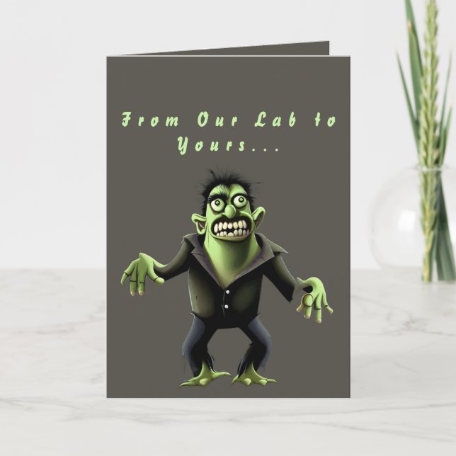 Frank's Silly Monster - Funny Frankenstein Monster Holiday Card (Front)