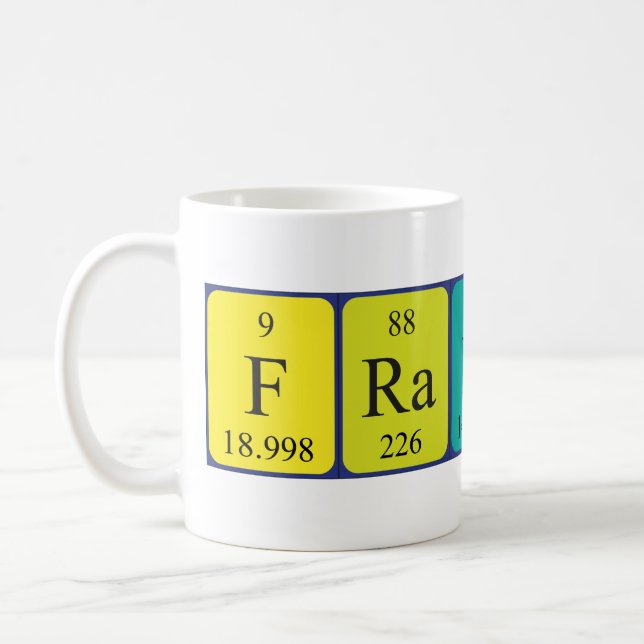 Franky periodic table name mug (Left)