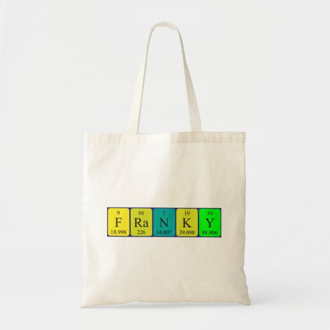 Franky periodic table name tote bag (Front)