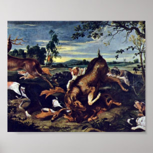 Frans Snyders - deer hunting Poster