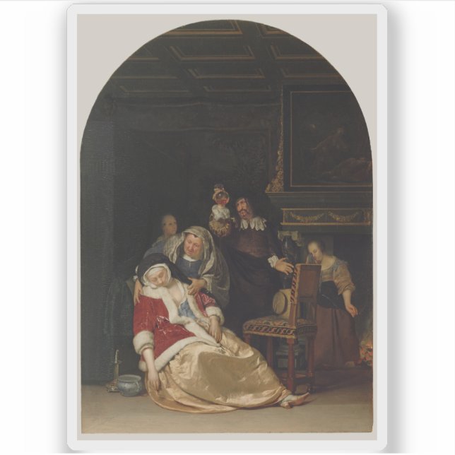 Frans van Mieris the Elder - The Doctor's Visit (Front)