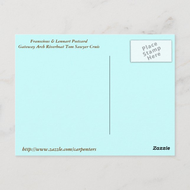 Franscious and Lennart on the Tom Sowyer riverboat Postcard (Back)