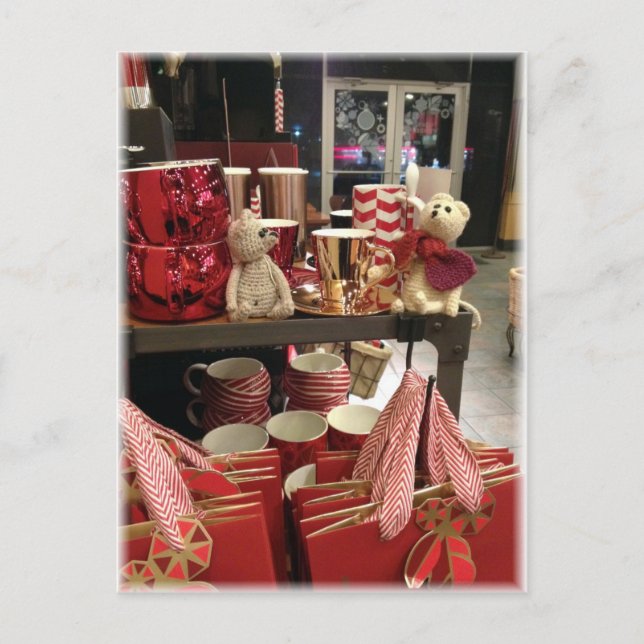Franscious and LennartChristmas coffee shopping Holiday Postcard (Front)