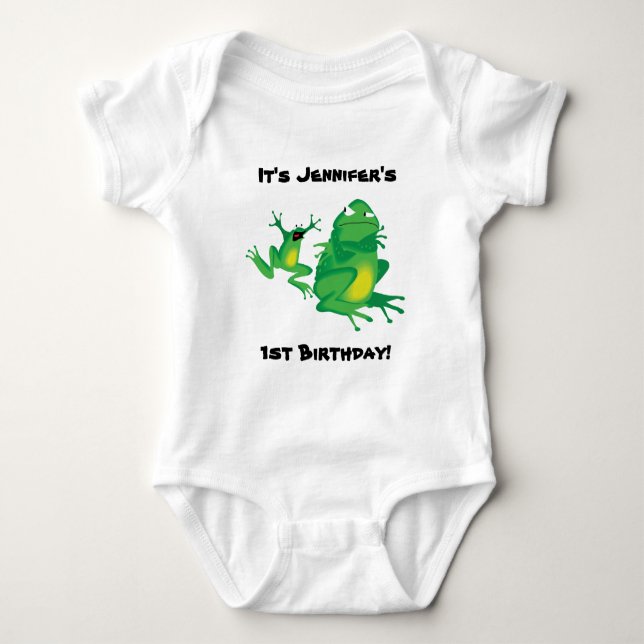 Frantic Frogs Personal Name-Event Baby Tee (Front)