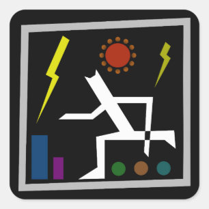 Frantic Shelter Abstract V2 Throw Pillow Square Sticker