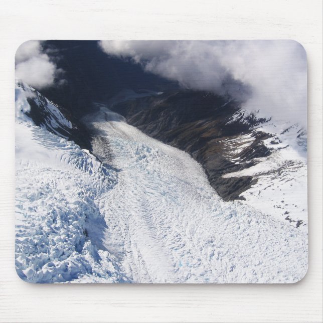 Franz Josef Glacier Aerial View, New Zealand Mouse Mat (Front)