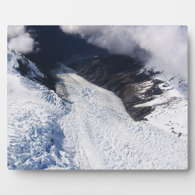 Franz Josef Glacier Aerial View, New Zealand Plaque (Front)