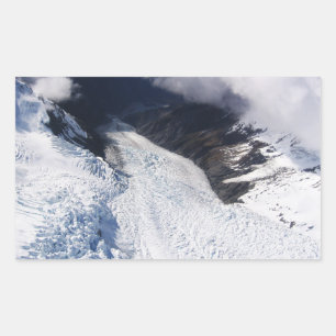 Franz Josef Glacier Aerial View, New Zealand Rectangular Sticker