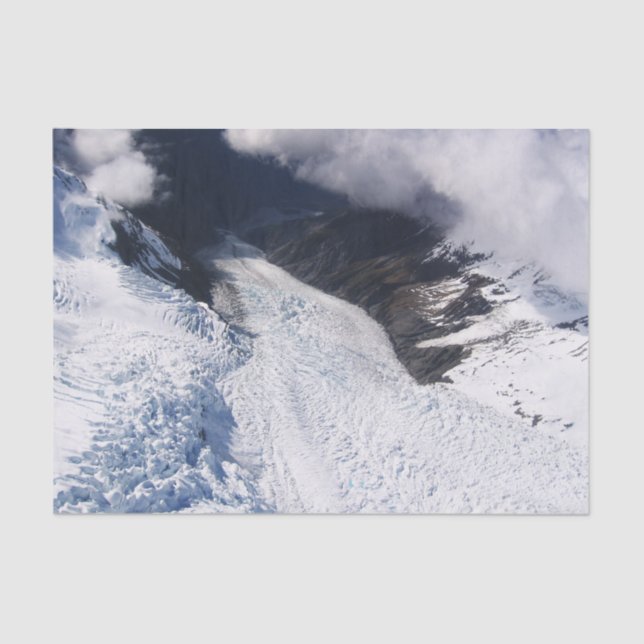 Franz Josef Glacier Aerial View, New Zealand Tissue Paper (Front)