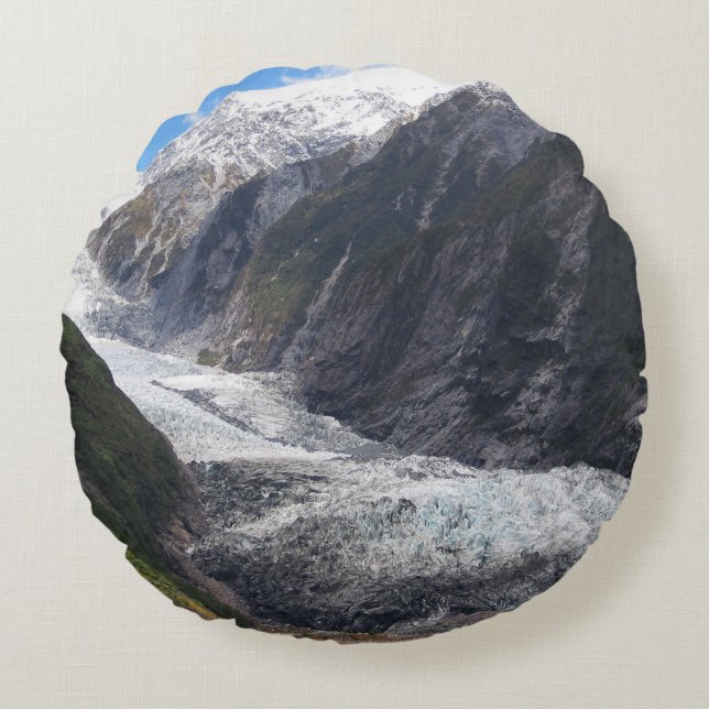 Franz Josef Glacier, New Zealand Round Cushion (Front)