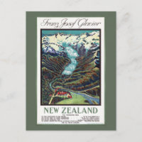 Franz Josef Glacier Vintage Travel Poster