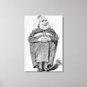 Franz Liszt (1811-86) as abbot, caricature from 'B Canvas Print