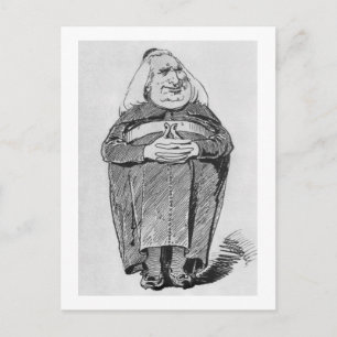 Franz Liszt (1811-86) as abbot, caricature from 'B Postcard