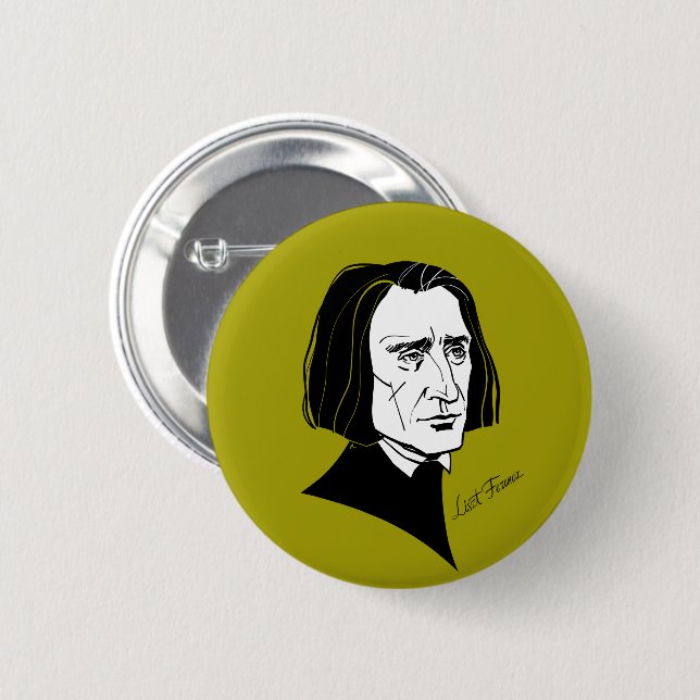 Franz Liszt 6 Cm Round Badge (Front & Back)
