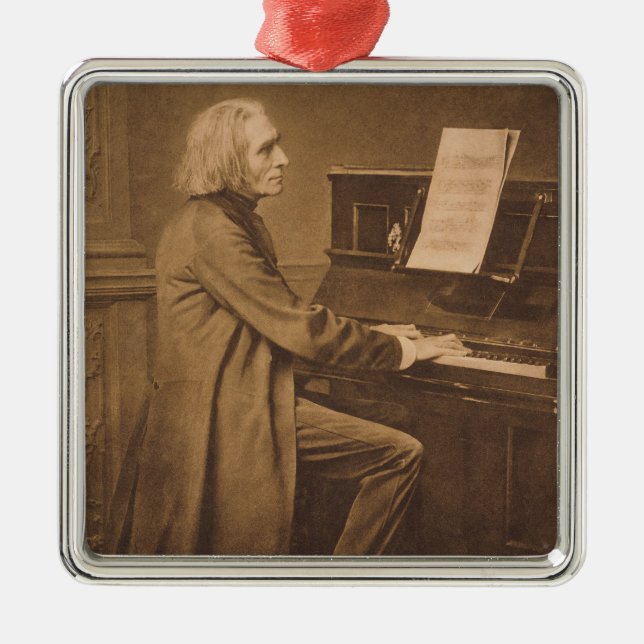 Franz Liszt  at the Piano Metal Tree Decoration (Front)
