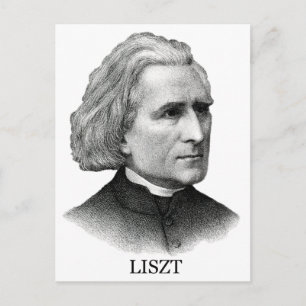 Franz Liszt, black Postcard