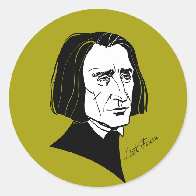 Franz Liszt Classic Round Sticker (Front)