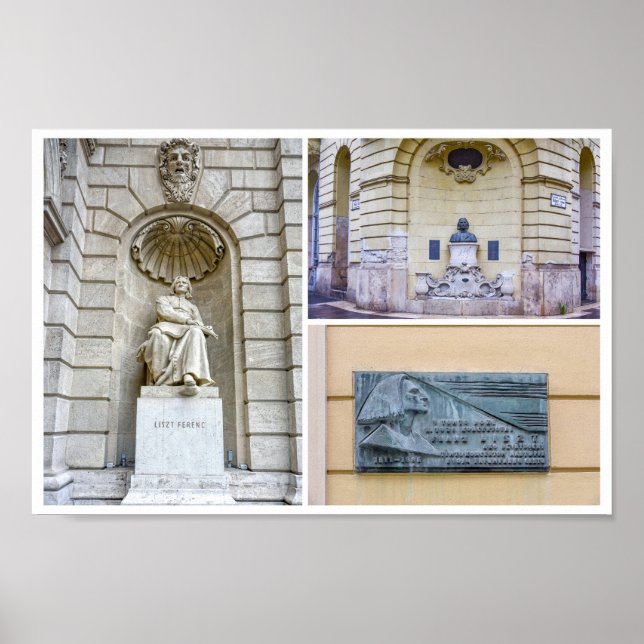 Franz Liszt Sculptures Collage Poster (Front)