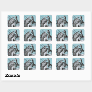 Franz Liszt Unique Sketch by Maurice Sand 1837 Square Sticker
