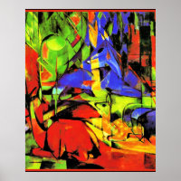 Franz Marc abstract artwork, Fighting Forms