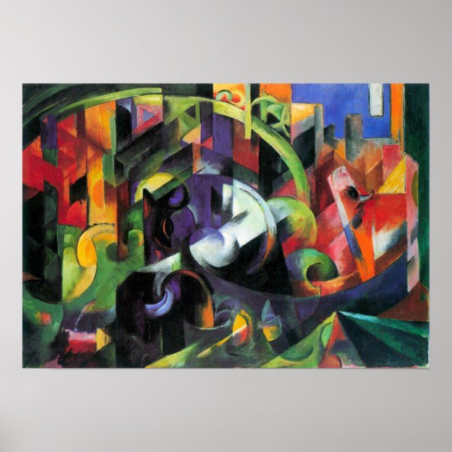 Franz Marc - Abstract with cattle Poster (Front)