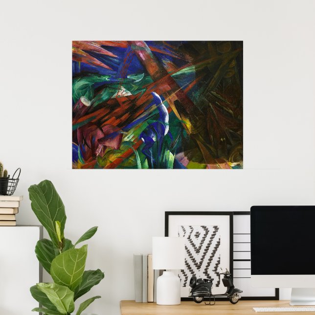 Franz Marc Animal Fates Red Blue Expressionist Art Poster (Home Office)