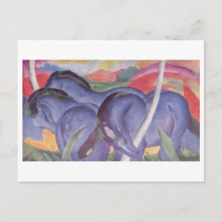 Franz Marc - Big Blue Horse 1911 Canvas Equine Postcard
