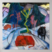 Franz Marc Bison in Winter (red bison)