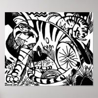 Franz Marc - Black and White Tiger - Abstract Art
