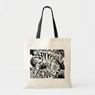 Franz Marc - Black and White Tiger - Abstract Art Tote Bag