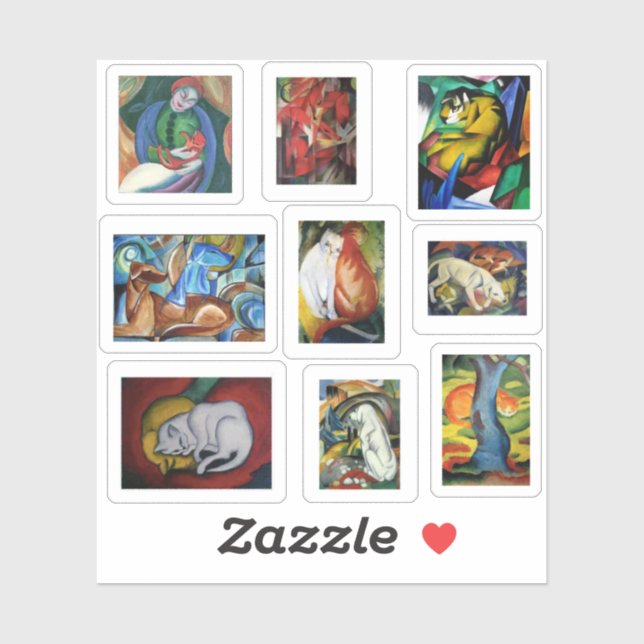 Franz Marc Cats and Dogs, Fine Art Paintings (Sheet)