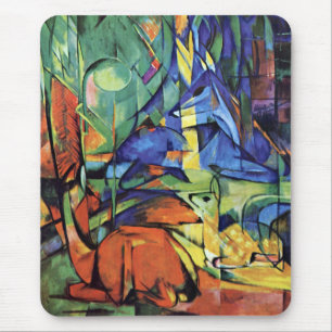 Franz Marc - Deer in the forest (II) Mouse Mat