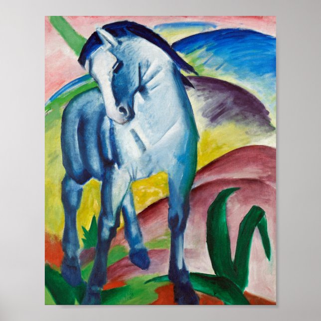 Franz Marc Famous Painting Blue Horse (1911) Poster (Front)