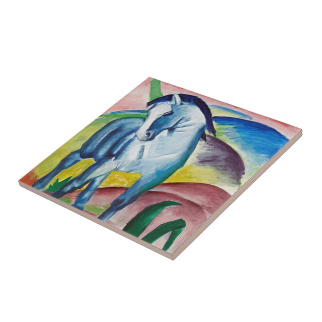 Franz Marc Famous Painting Blue Horse (1911)  Tile (Side)