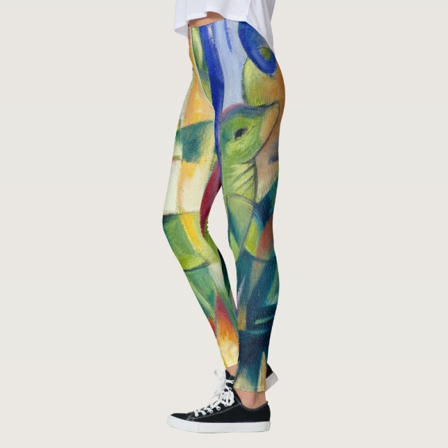 Franz Marc Famous Painting Little Mountain Goats Leggings (Left)