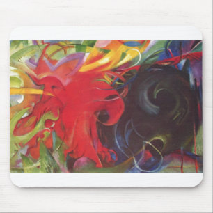 Franz Marc - Fighting Forms 1914 Colour Black Red Mouse Mat