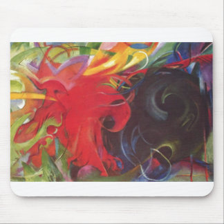 Franz Marc - Fighting Forms 1914 Colour Black Red Mouse Mat