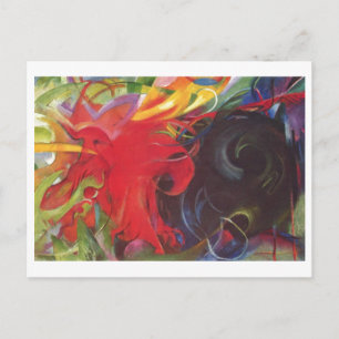Franz Marc - Fighting Forms 1914 Colour Black Red Postcard