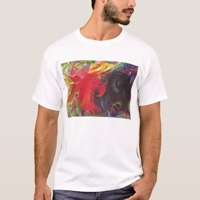 Franz Marc - Fighting Forms 1914 Colour Black Red T-Shirt (Front)