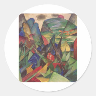 Franz Marc - Foxes 1913 Oil Canvas Red Fox Sly Classic Round Sticker