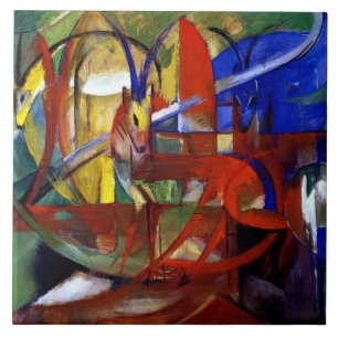 Franz Marc - Gazelles, Tile